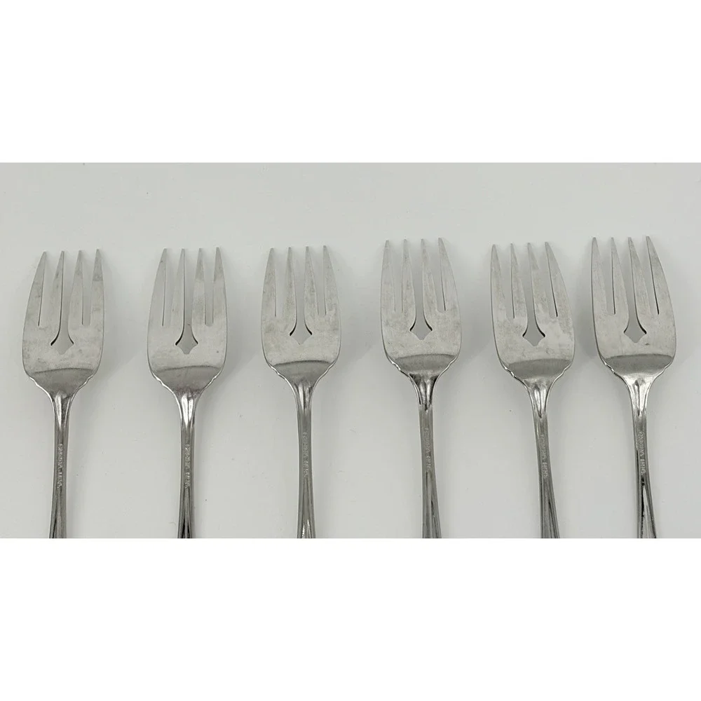 Oneida USA Gala Impulse Salad Forks Set of 6 Stainless Flatware 6 1/4